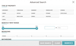 Advanced Search - Finding a Rental